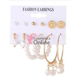 Cercei pentru dama moderni EARR39 Aurii Set de 6 perechi